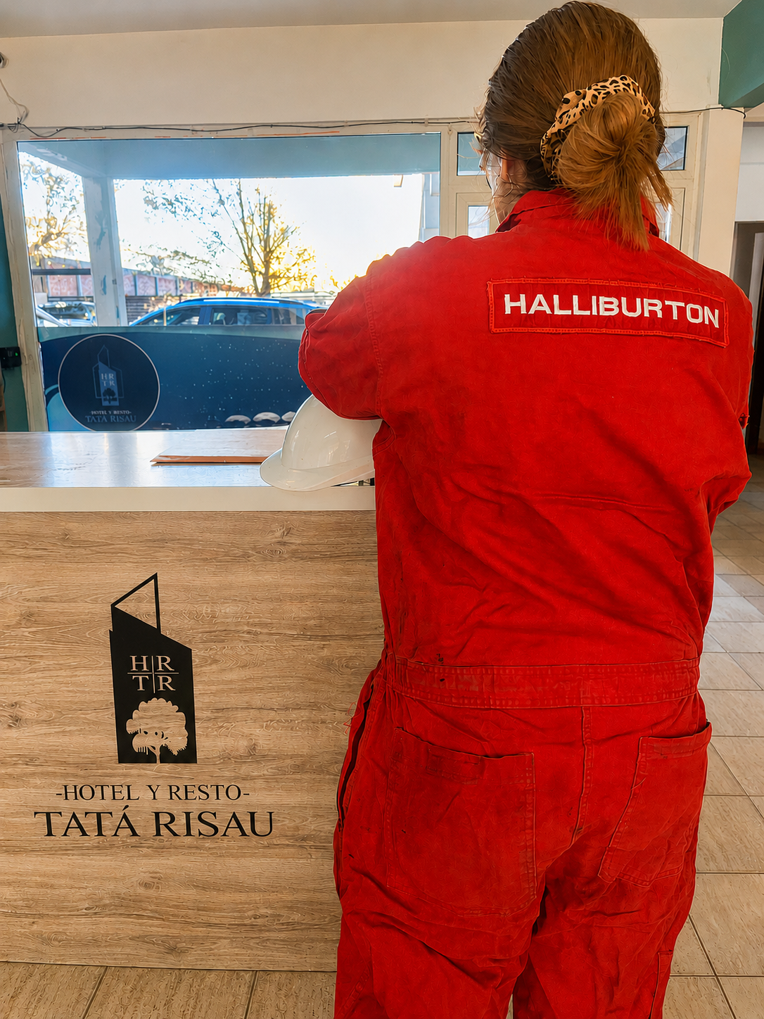 Trabajador en recepción